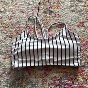 Striped Black and White Bathing Suit Top